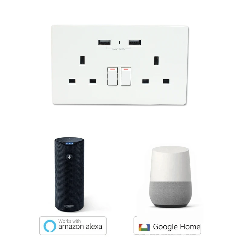 Smart Life (Tuya) WIFI  remote control wall socket UK standard compatible with Alexa and Google home for Smart home