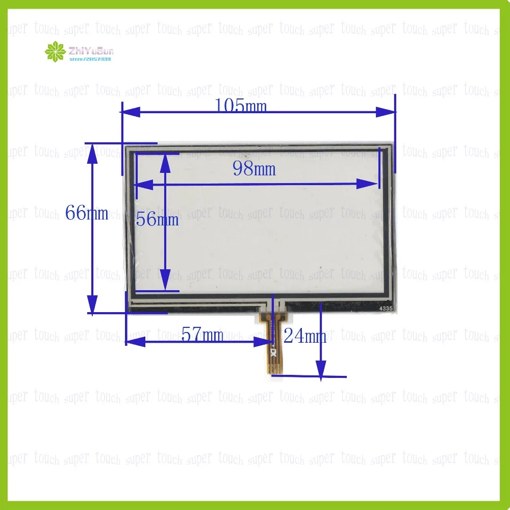 

ZhiYuSun for GPS car MP5 MP4 5PCS/Lot 105mm*66mm New 4.3 inch 4 lines Touch Screen 105*66 this is compatible touch