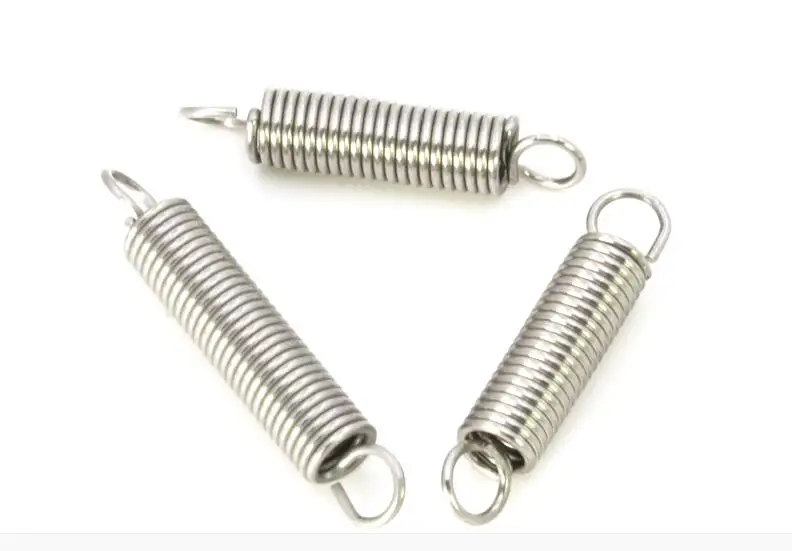 3pcs 0.8mm wire diametetr 8mm outside diameter stainless steel small tension spring linear 20mm-50mm length