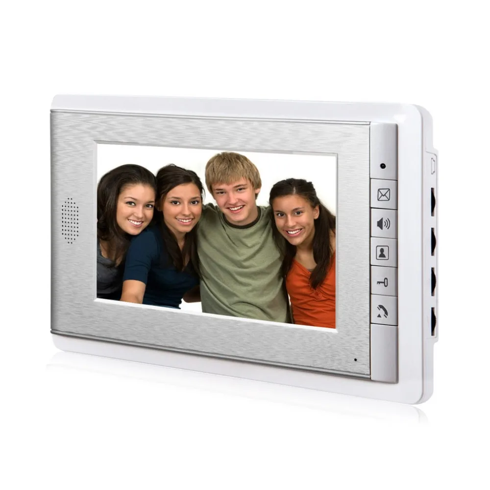 Monitor lcd de 7 polegadas, com fio, vídeo, campainha da porta, sistema de intercomunicação, caixa de alumínio, id, keyfobs, desbloqueio por 2 vias