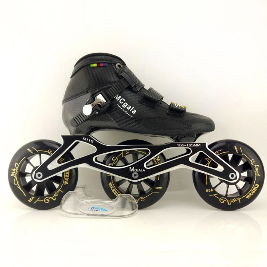 JAPY Professional Speed Inline Skates Competition 3*110MM or 4*110MM Wheels Boots Women Men Roller Skating Shoes Racing Patines