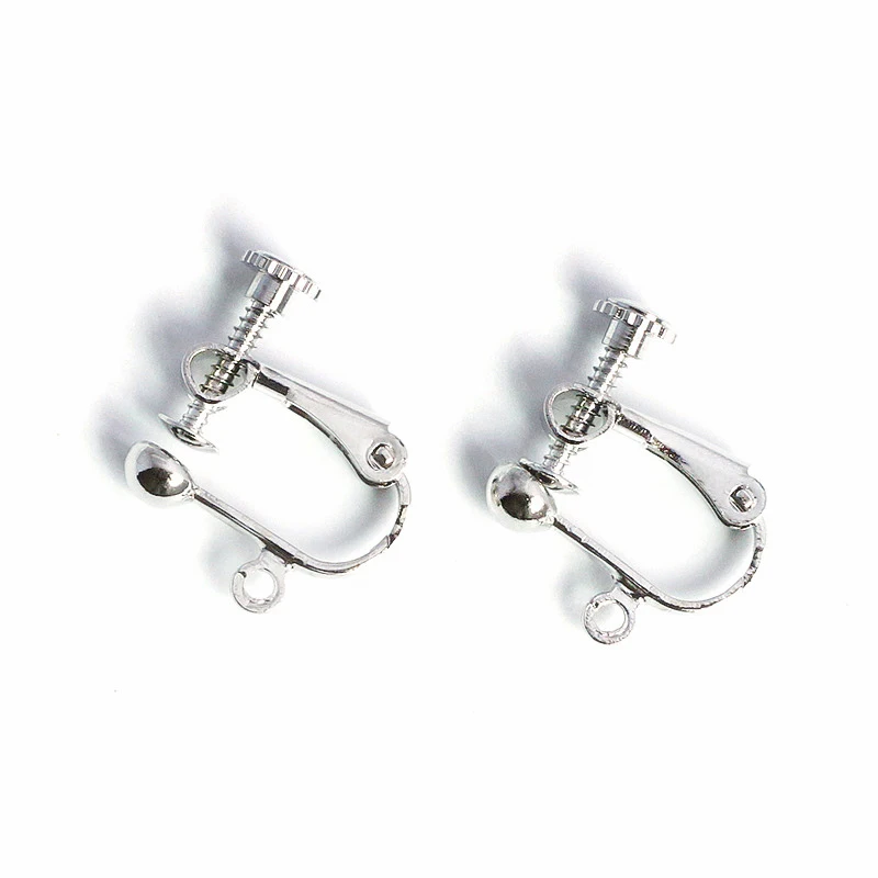 100pcs/Lot No Hole Ear Clips DIY Handmade Earrings Parts Screw Ear Clip Without Piercing Jewelry Findings Wholesale AS05-100