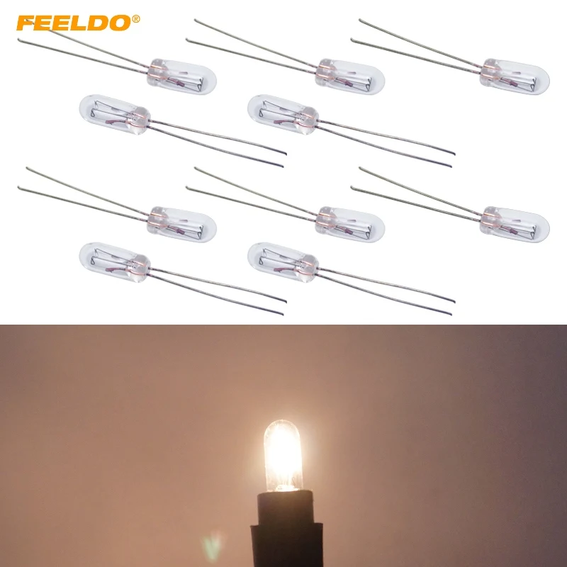 

FEELDO 100Pcs Car T4 12V 1W Halogen Bulb External Halogen Lamp Replacement Dashboard Bulb Light #AM2696