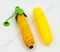 Three fold super light anti-rust banana carrot corn eggplant pepper vegetable pencil umbrella compact fruit shopping bag parasol