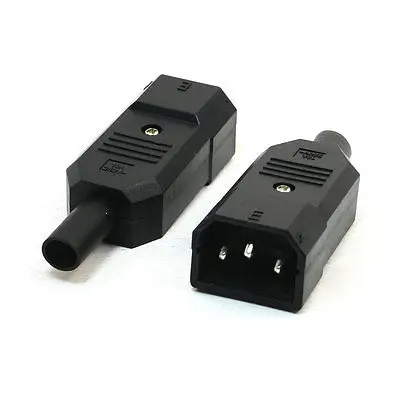 2Pcs Rewirable IEC320 C14 Rice Cooker Power Socket Adapter 250V 10A