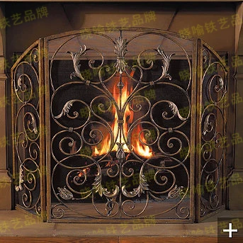 

High-grade, wrought iron floor mantel Wai flameproof enclosure fire screen 1107