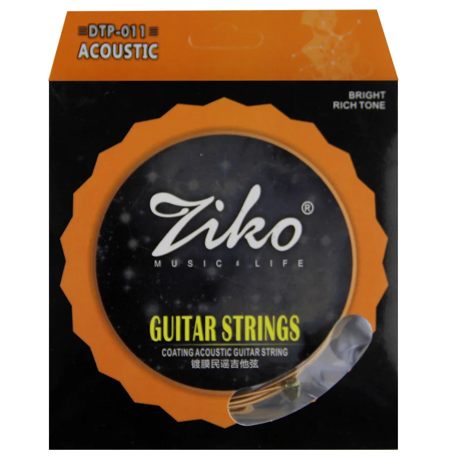 ZIKO guitar strings Coating Acousric Strings 011-050 012-053 inch hexangular titanium alloy Coating Phosphor bronze