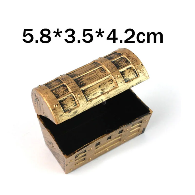 

Vintage Plastic Pirates Treasure Box Chest Jewelry Case Trinket Gift Box Kids Birthday Party Decoration Props 500pcs ZA5683