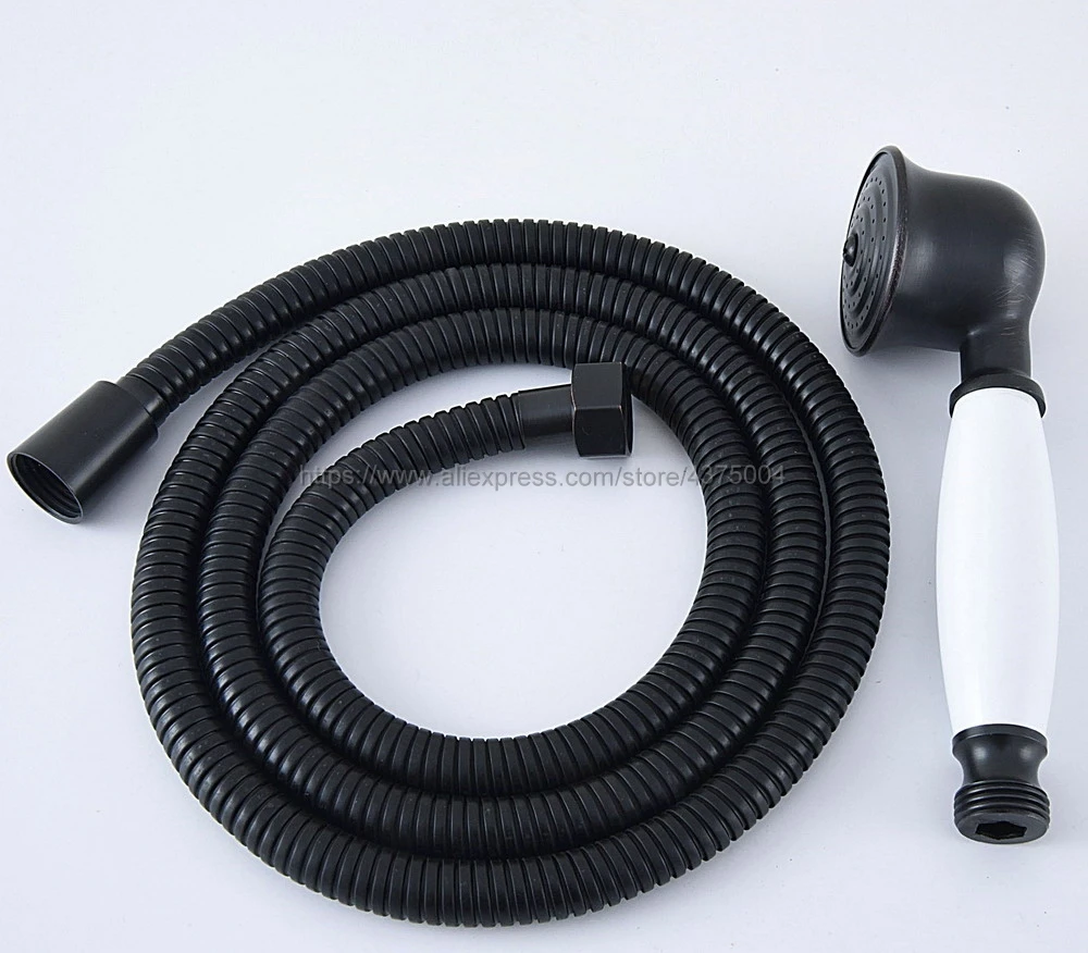 Black Oil Rubbed Brass Telephone Hand Held Shower Head & 1.5 m Hose Water Saving Handheld Sprayer Shower Set Nhh062