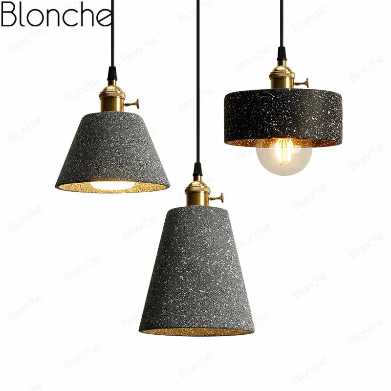

Modern Cement Pendant Lights Industrial Loft Hanging Lamp for Kitchen Bedroom Dining Room Vintage LED Light Fixtures Home Decor