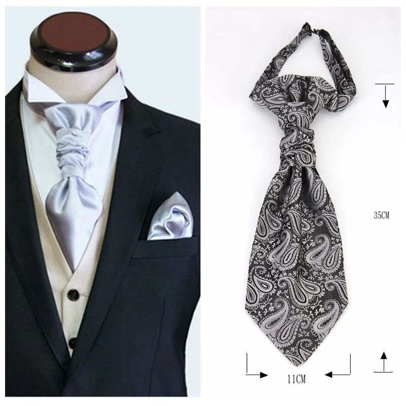 L-pajarita de moda para hombre, corbata de seda blanca y negra, traje de cena, boda, Inglés