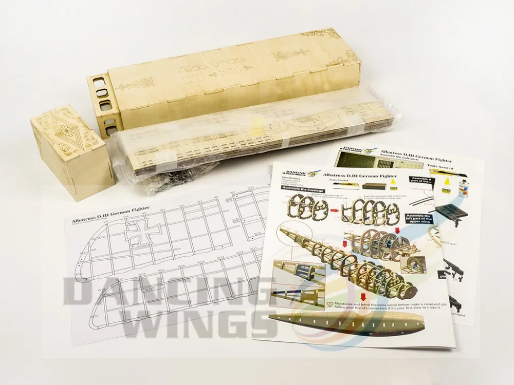 Static Aircraft Model Albatross 500mm Wingspan Laser Cut Basla Wood Airplane Aeromodelism For Decorating Collecting