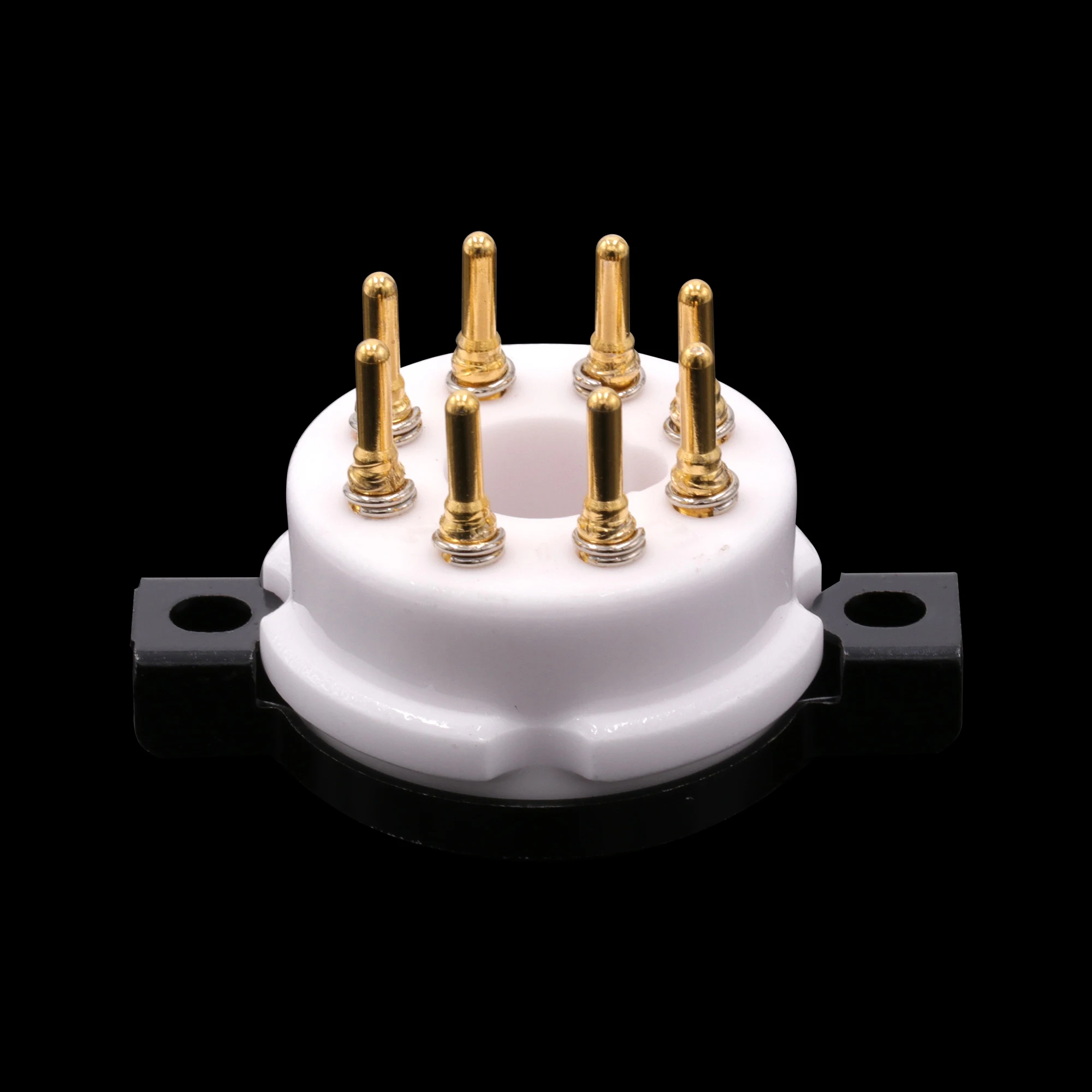 EIZZ High End Ceramic 8pin Octal Vacuum Tube Socket Base Gold Brass Pins For EL34 KT88 6550 6V6 274B 6L6 Hifi Tube AMP DIY 1PC