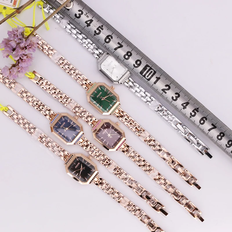 New Women\'s Watch Japan Quartz Small Hours Fine Fashion Rhinestones Dress Chain Bracelet Girl\'s Birthday Gift Julius