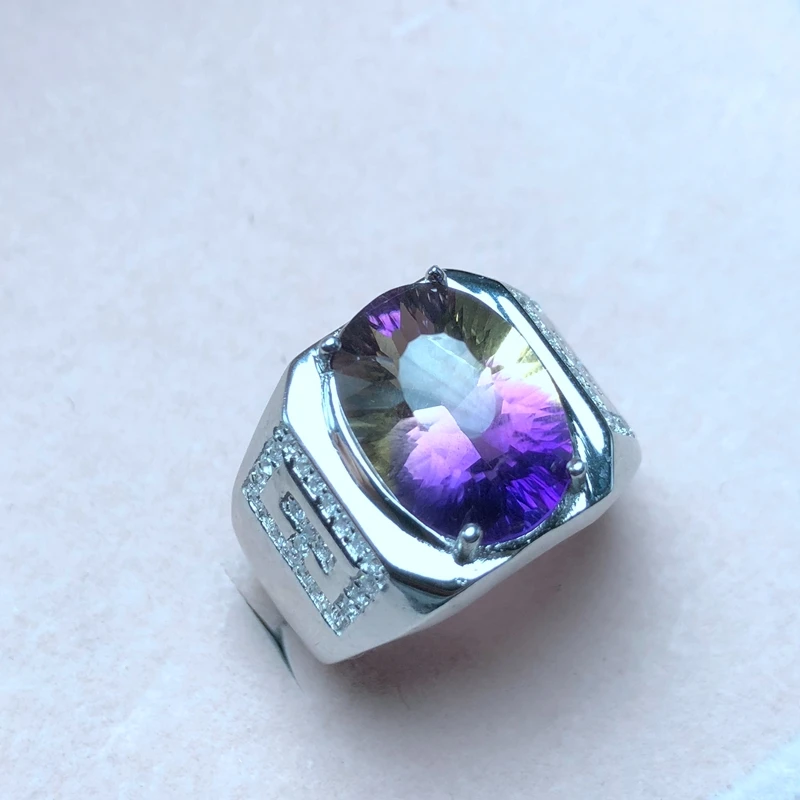 Atmospheric men's ring, 925 silver, a variety of amethyst, photo taken. Manufacturing, new process