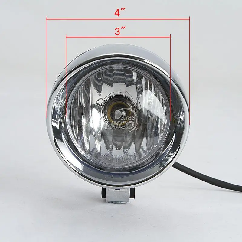 Motorcycle Headlight Passing Lights 4inch Universal Pair Chrome Spotlights Fog Projector Lightings for 2011 Harley Davidson ... image 6
