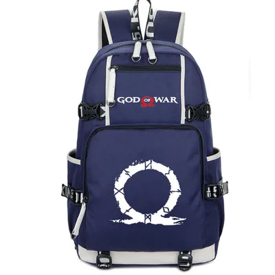 Ransel Game God of War tas Travel Sekolah pelajar tas Laptop baru ransel biru Oxford uniseks anak laki-laki perempuan