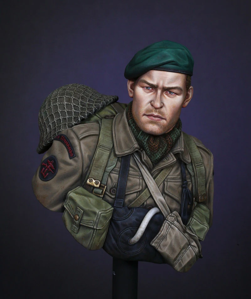 Assembly  Unpainted  Scale 1/10  ancient Commando on D-Day bust  soldier  figure Historical  Resin Model