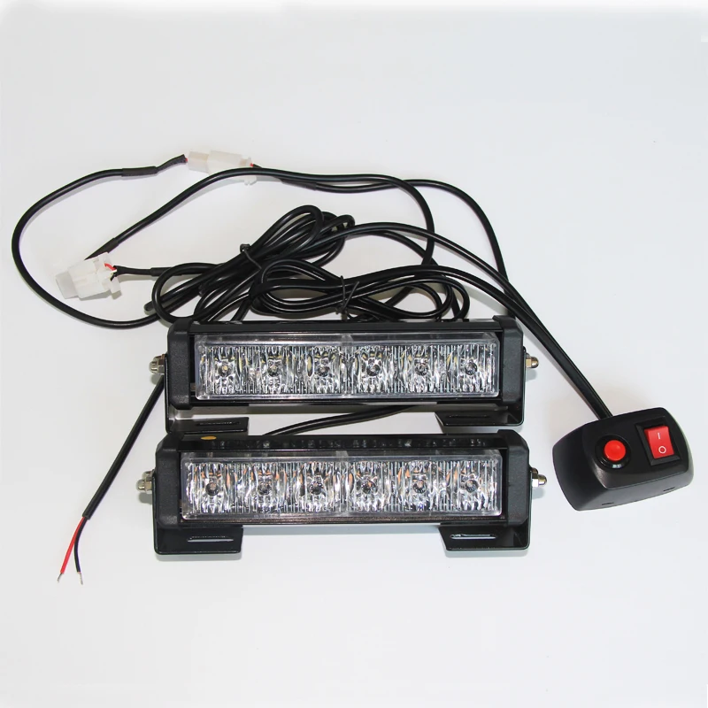 2pcs 36W 12v Strobe car Warning Light Truck Motorcycle LED Bar Daytime Running Lights Red Blue White led Police Emergency Light