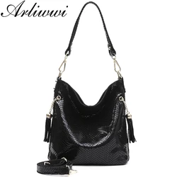 100% Real Suede Cow Leather Women's Shoulder Bags New Fashion Serpentine Image Embossed Lady Genuine Leather Handbags