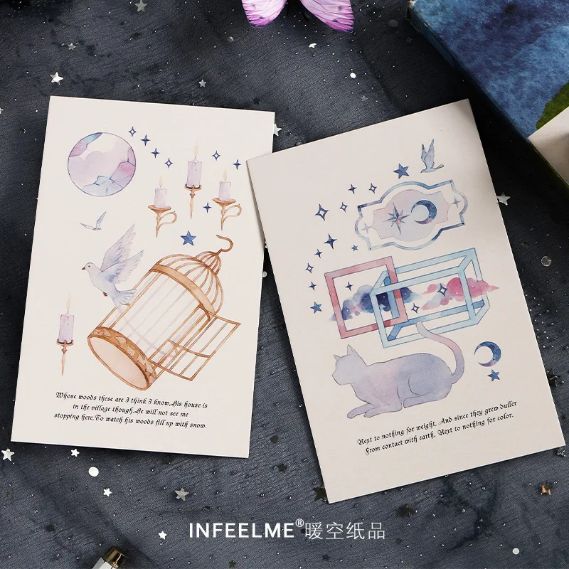 30 Pcs/Set Bright Night Starry Sky Postcard /Greeting Card/Message Card/Birthday Letter Envelope Gift Card