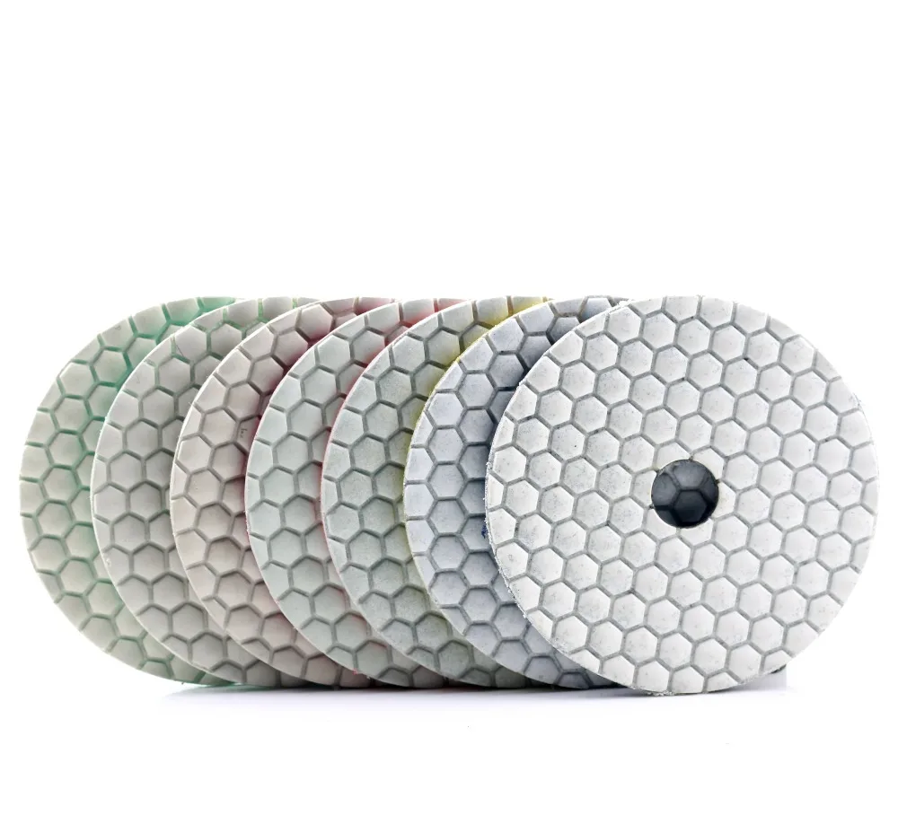 7pcs/lot 2.0mm thickness Dry Flexible Polishing Pad 3 Inches Diamond Sanding Disk For Granite Marble 80mm Dry Polishing Stone