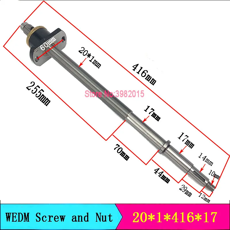 

Полный шариковый винт и гайка WEDM OD20*1*416*17 мм для станка для резки проволоки