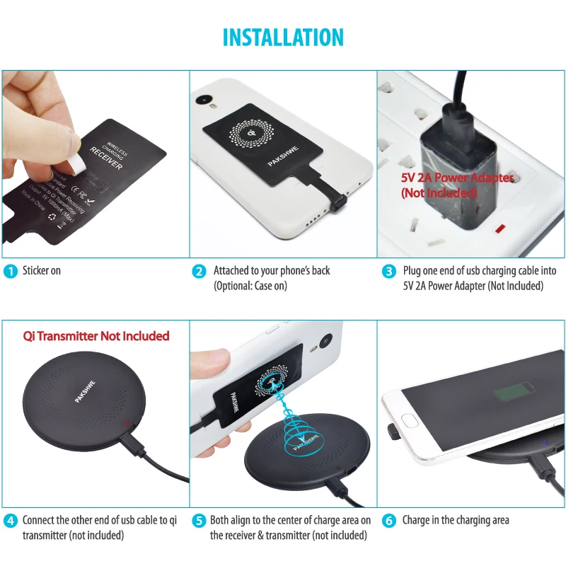 Micro-USB Qi Wireless Charger Receiver 5W TI-Solutions Fast Charging for Sony All Micro-USB Cellphones