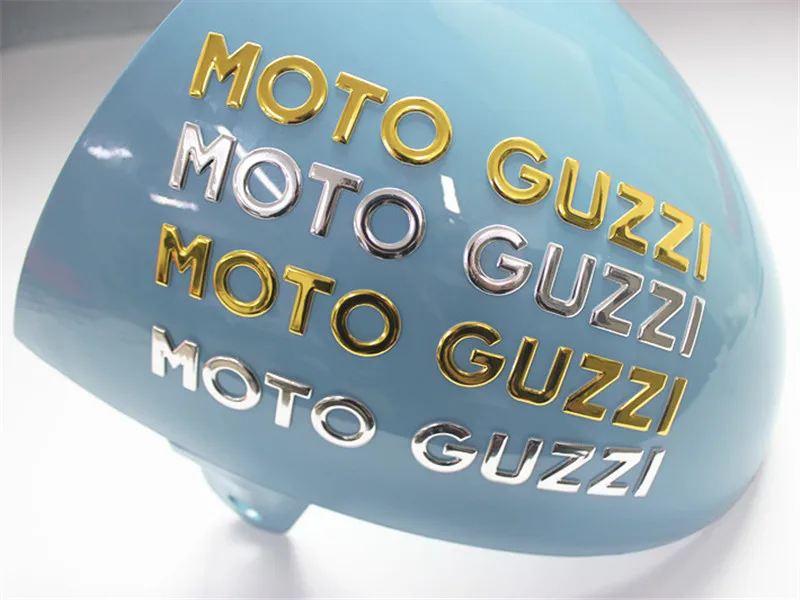 3D Moto Guzzi Stiker Stiker Emas Warna Perak Sepeda Motor MOTO Sepeda Tahan Air 3D Decals Stiker