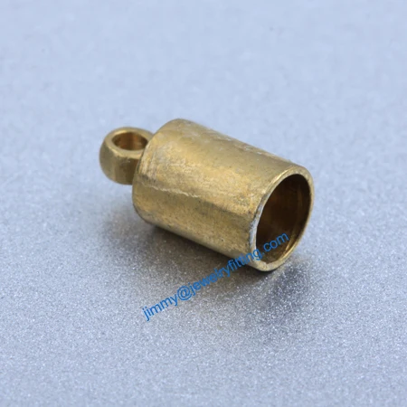 

All kinds of Jewelry findings Raw Brass end cap railing end cap for laether cord 5*10mm