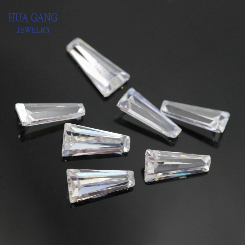 50PCS White CZ Stone Ladder Shape Brilliant Cut Synthetic Gems Cubic Zirconia For Jewelry Size 1.5x1.25x1~8x4x2mm