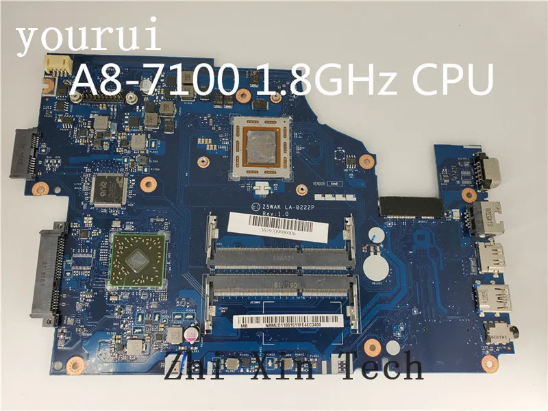 yourui Z5WAK LA-B222P  NBMLD11001  mainboard For Acer Aspire E5-551 Laptop Motherboard A8-7100 1.8GHz Test work 100% original