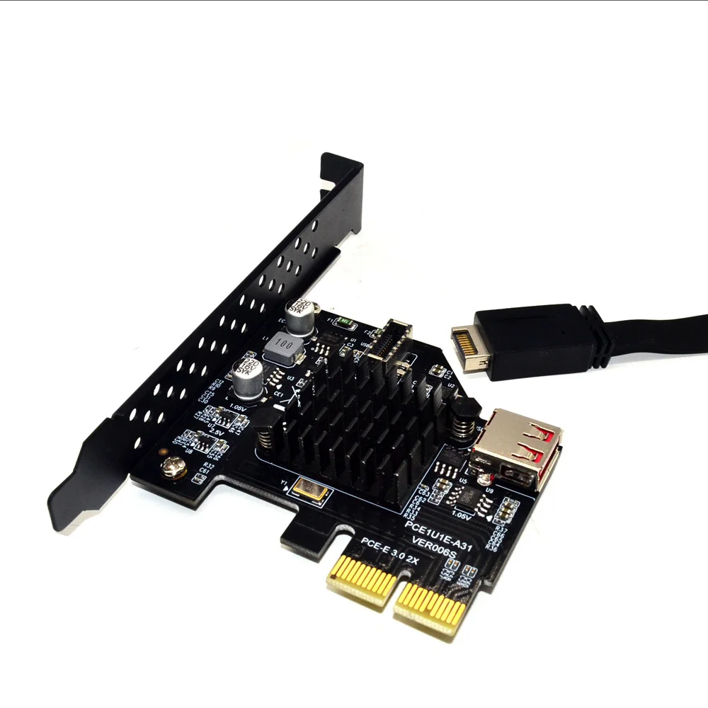 

H1111Z Add On Cards PCI Express 3.0 USB 3.1 PCI-E Card PCIE USB Adapter Raiser TYPE-E USB3.1 Gen2 10Gbps + USB2.0 Expansion Card