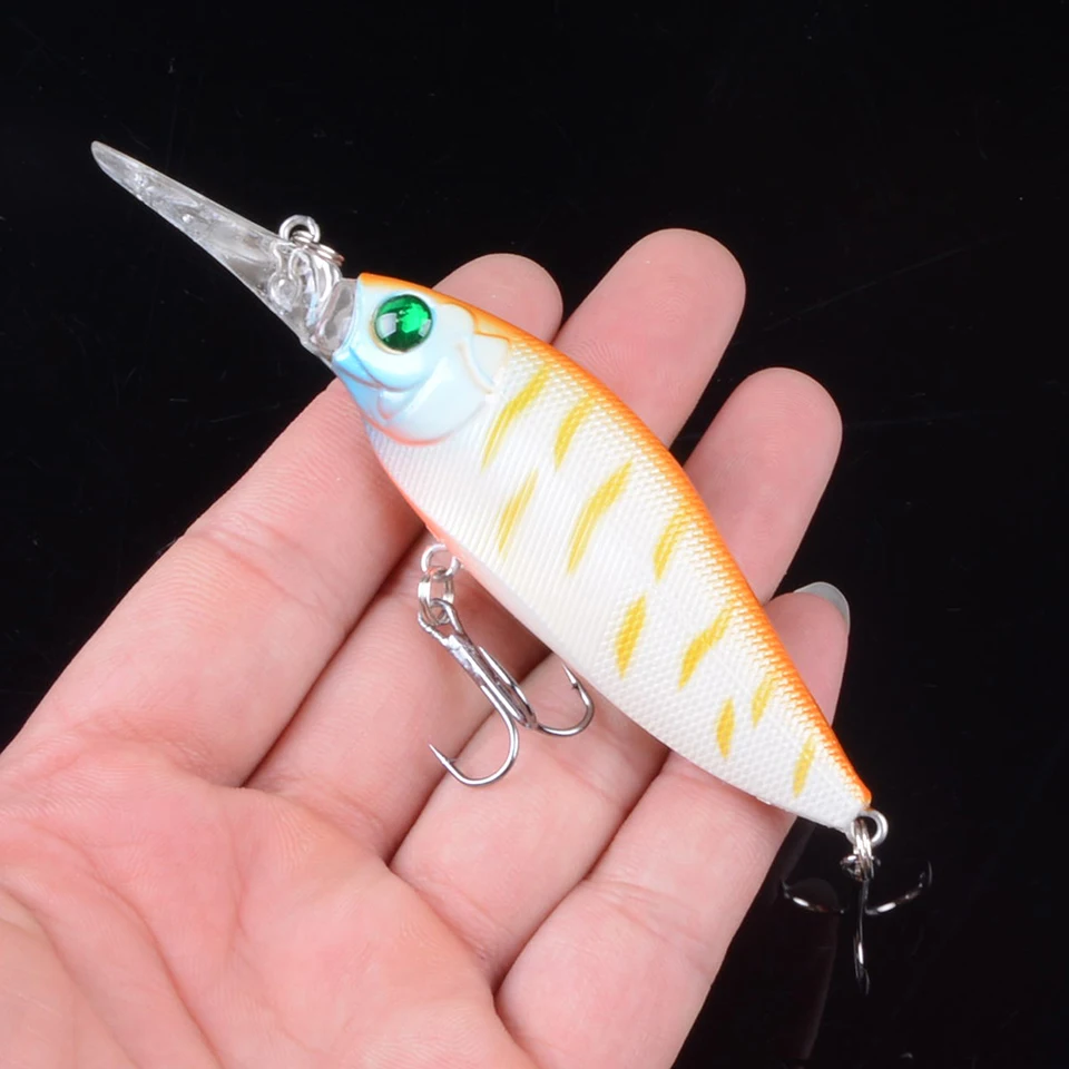 1pcs 10.5cm 12.3g Hard VIB Lures Fishing Minnow Bait Treble Hooks Sinking Crankbait Wobblers Fishing Tackle 3DEyes