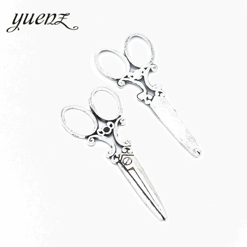 YuenZ 5pcs Metal Charms Antique Silver color  Scissors Charms Pendant For Jewelry Findings 60*25mm J199