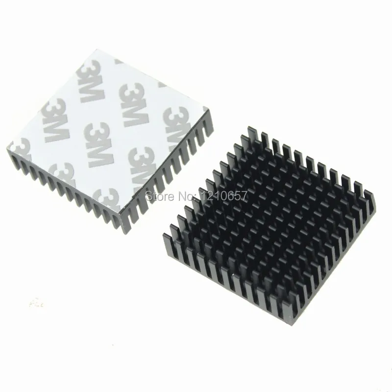 200pieces lot 40x40x11mm Thermal Adhesive Pad Black Extrude Aluminium Heat Sink Radiator