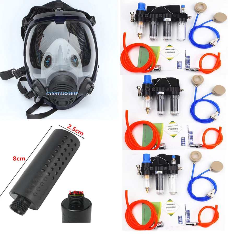 

Chemcial Function Supplied Air Fed Safety Respirator System With 6800 Full Face Industry Gas Mask Respirator