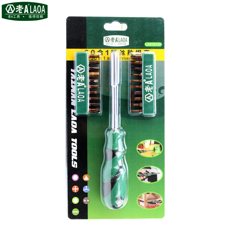 LAOA 20PCS Multi-funzione Cacciavite Magnetico Strumenti di Durezza HRC60 Professionale Punte Cacciavite Kit di Riparazione