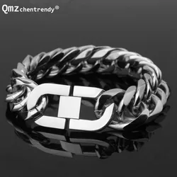 13/16/19/21mm Top Quality Stainless Steel Men Cuban Chain Bracelet Wristbands Exaggerated Big Chain Bracelets Men's Fine Jewelry