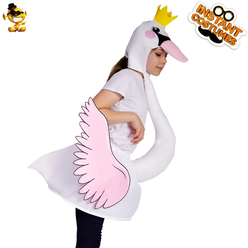 Christmas Child Flamingo Costume Fancy Dress White Mascot Dress Up Flamingo Cosplay Costume