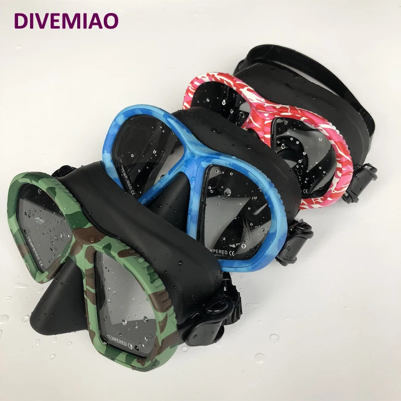 spearfishing macka scuba diving snorkel mask for swimming mascara buceo CAMO color mask snorkel set freediving underwater