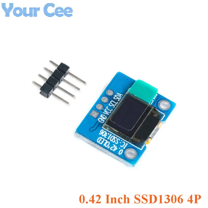 0.42” 0.42 Inch White OLED Display LCD Screen Module Full View LED 3.3V SSD1306 72X40 Serial 72*40 I2C IIC/SPI Interface