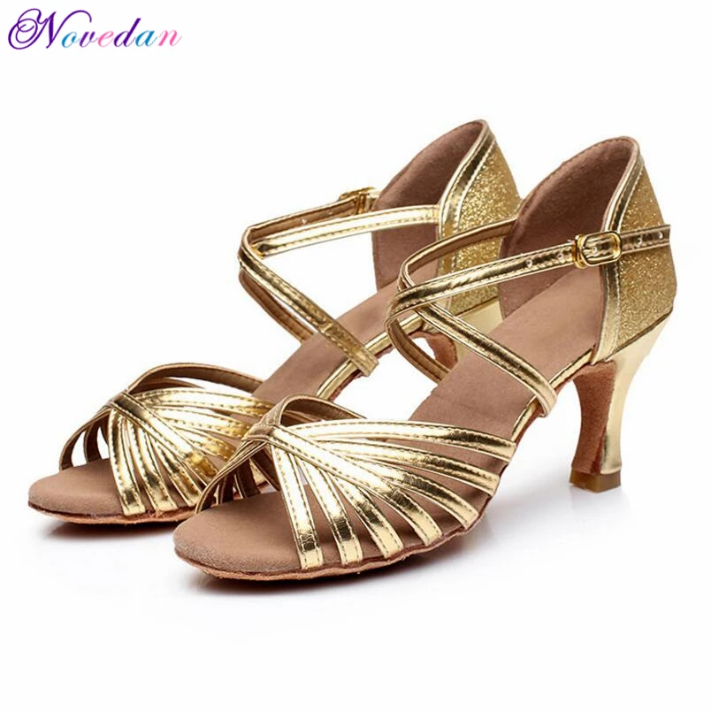 Professional Silver Gold Salsa Dance Shoes For Women Discount Latin Dance Shoes Popular Sexy Salsa Shoes Ladies 5cm/7cm Heel