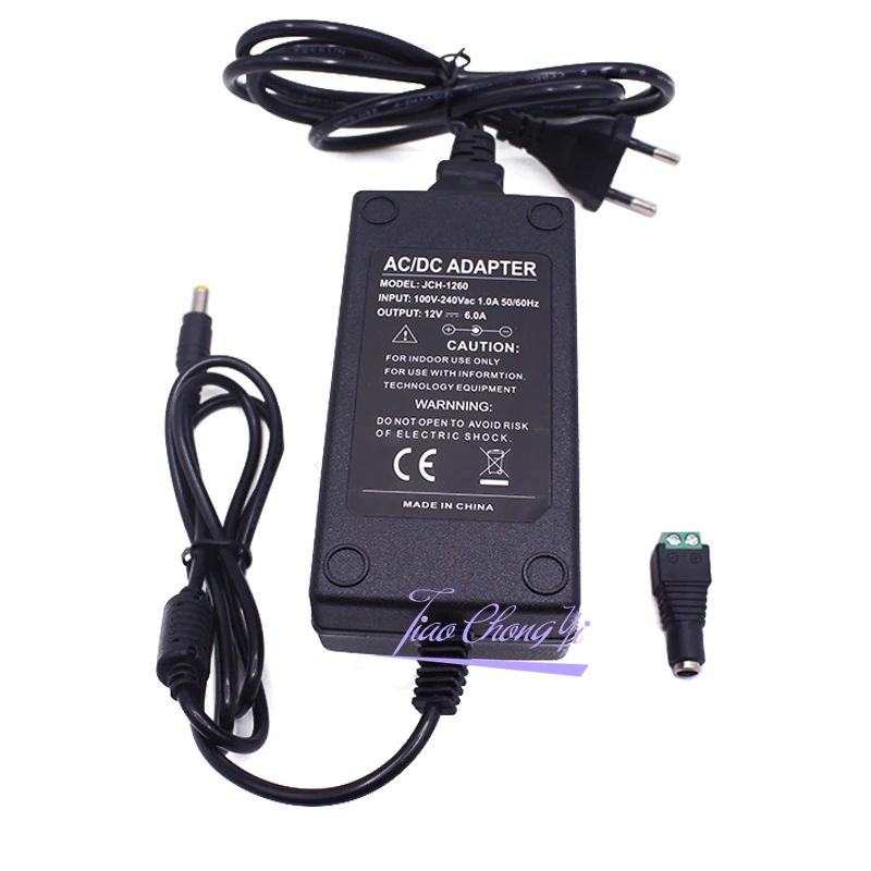 Imagem -04 - Adaptador de Energia para Tira Led 12v 6a Amp 72w dc eu us uk au Plug