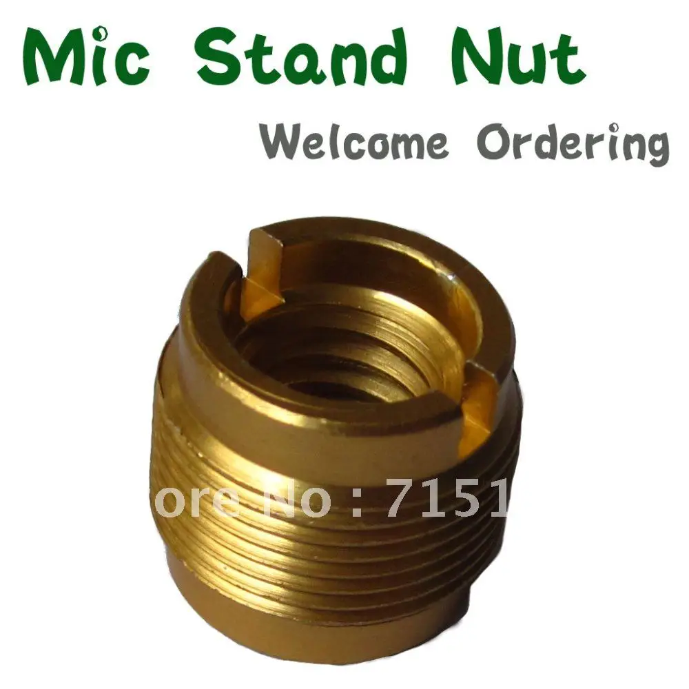 5pcs/LOT  Mic metal  Stand Aluminum copper plating Nut - microphone stand nut 3/8 turn 5/8