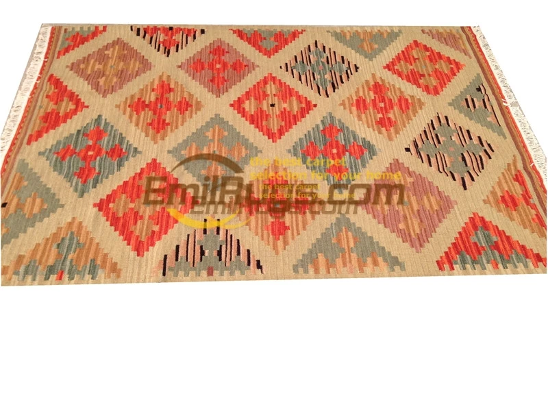 Kilim Carpet Wool Handmade Turkish Carpet Carpets For Living Room Geometric Rug Ethnic Style Natural Sheep Wool