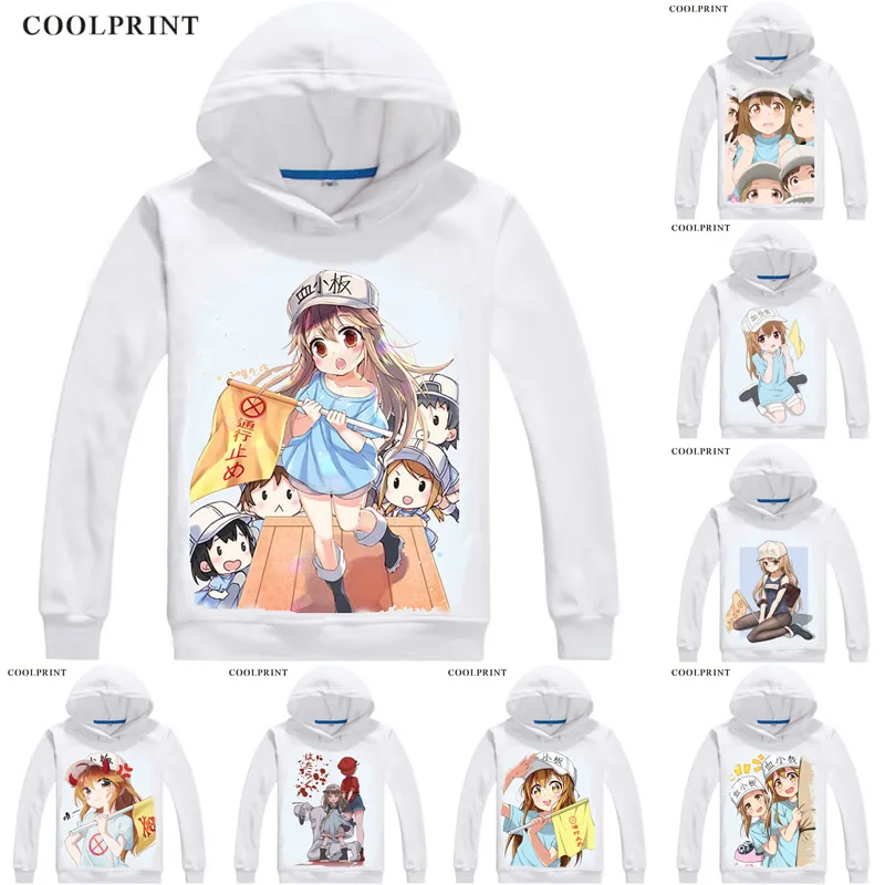 

COOLPRINT Cells at Work! Hataraku Saibo Hoodies Hooded Hoodie Anime Manga Lolita THE PLATELETS CUTE Kesshoban Cosplay Sweatshirt