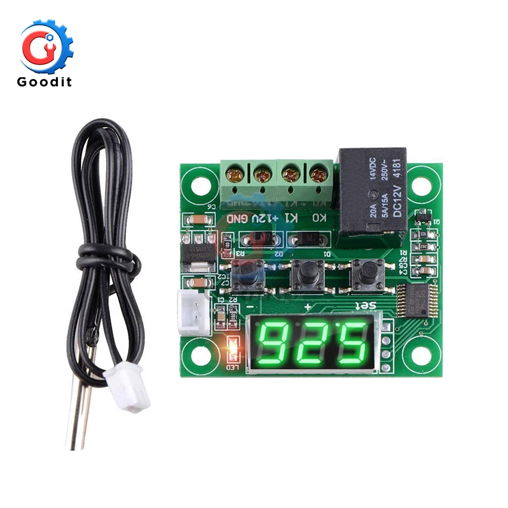 DC 12V W1209WK W1209 Digital Thermostat Temperature Controller Regulator Thermoregulator Incubator NTC Sensor Meter Case