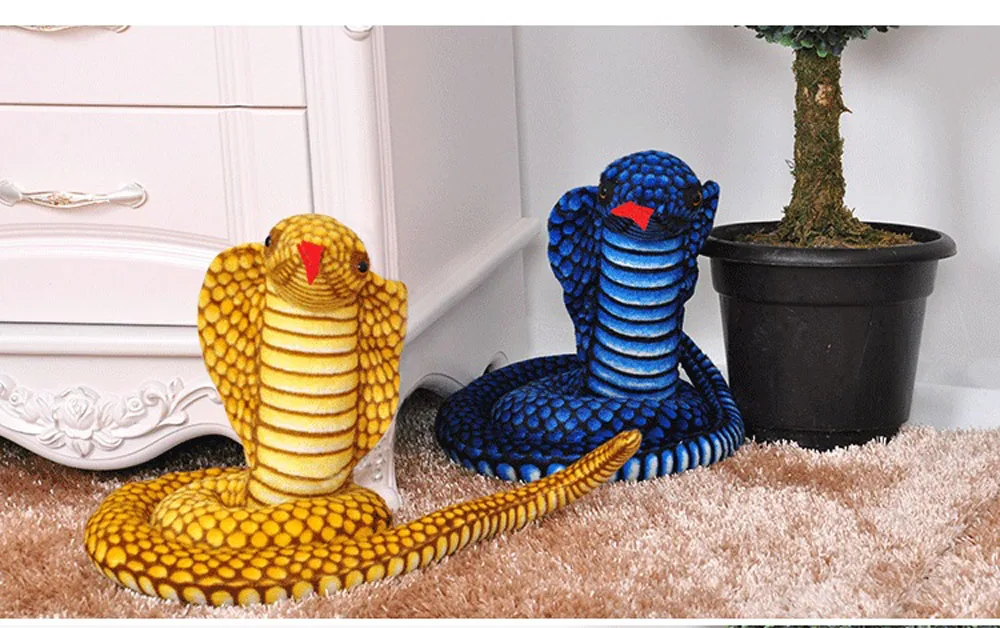 Simulation Cobra Snake Animals Children Stuffed Plush Toy Birthday Gift