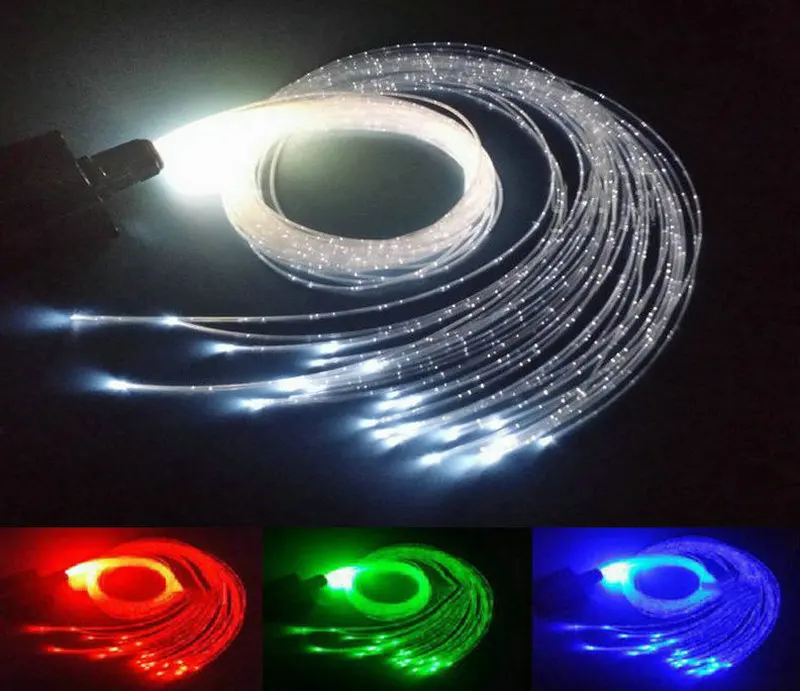 

Sparkle 500m/roll PMMA 0.75mm*3pcs flash point Plastic Fiber Optic cable light PE tube waterfall DIY curtain ceiling lamp decor